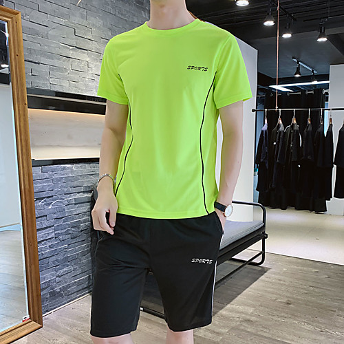 Men's 2 Piece Tracksuit Running T-Shirt With Shorts Athletic Athleisure 2pcs Summer Short Sleeve Breathable Sweat Out Gym Workout Jogging Sportswear Solid Colored Normal White Black Blue Grey Green
Men's 2 Piece Tracksuit Running T-Shirt With Shorts Athletic Athleisure 2pcs Summer Short Sleeve Breathable Sweat Out Gym Workout Jogging Sportswear Solid Colored Normal White Black Blue Grey Green