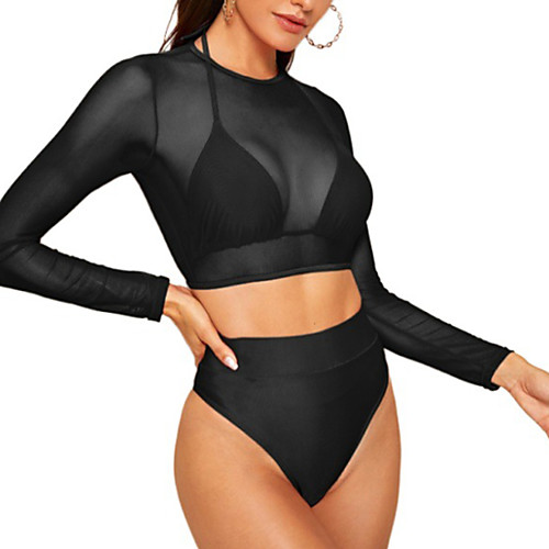 makemechic women's sexy tie back high waist bikini set & mesh crop top 3pack swimsuit black s
makemechic women's sexy tie back high waist bikini set & mesh crop top 3pack swimsuit black s