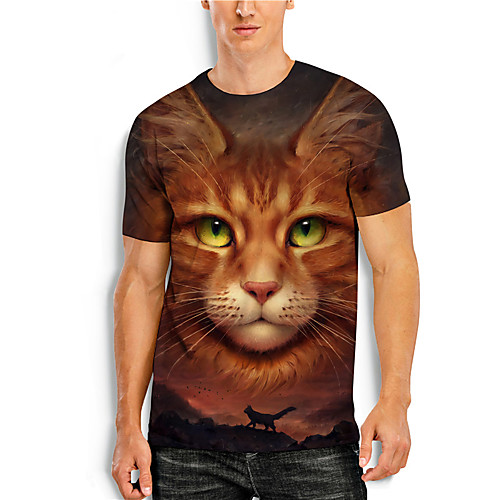 Men's Tees T shirt 3D Print Cat Graphic Prints Animal Print Short Sleeve Daily Tops Casual Designer Big and Tall Orange
Men's Tees T shirt 3D Print Cat Graphic Prints Animal Print Short Sleeve Daily Tops Casual Designer Big and Tall Orange