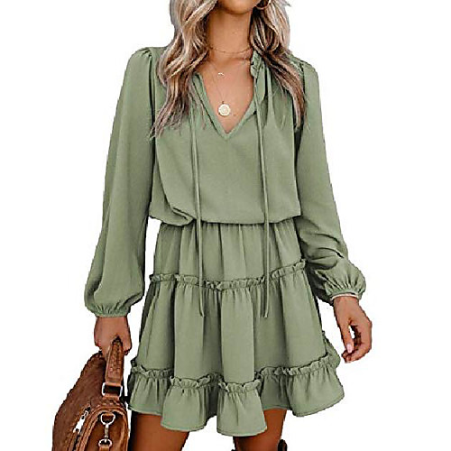 Women's Swing Dress Short Mini Dress Black Red Grey Green Sky Blue Long Sleeve Solid Color Spring & Summer Classic & Timeless 2021 S M L XL
Women's Swing Dress Short Mini Dress Black Red Grey Green Sky Blue Long Sleeve Solid Color Spring & Summer Classic & Timeless 2021 S M L XL