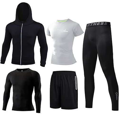 Men's Zipper Pocket Jogging Suit Activewear Set Athleisure 5pcs Summer Long Sleeve Spandex Quick Dry Breathable Sweat Out Fitness Gym Workout Active Training Jogging Sportswear Solid Colored Normal
Men's Zipper Pocket Jogging Suit Activewear Set Athleisure 5pcs Summer Long Sleeve Spandex Quick Dry Breathable Sweat Out Fitness Gym Workout Active Training Jogging Sportswear Solid Colored Normal