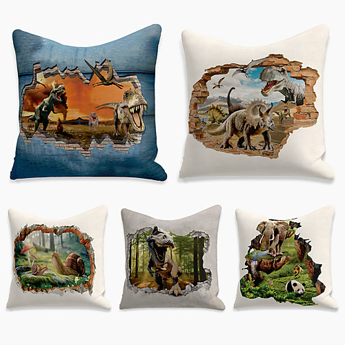 Double Side Cushion Cover 5PC Linen Soft Decorative Square Throw Pillow Cover Cushion Case Pillowcase for Sofa Bedroom 45 x 45 cm (18 x 18 Inch) Superior Quality Machine Washable Print Dinosaur
Double Side Cushion Cover 5PC Linen Soft Decorative Square Throw Pillow Cover Cushion Case Pillowcase for Sofa Bedroom 45 x 45 cm (18 x 18 Inch) Superior Quality Machine Washable Print Dinosaur