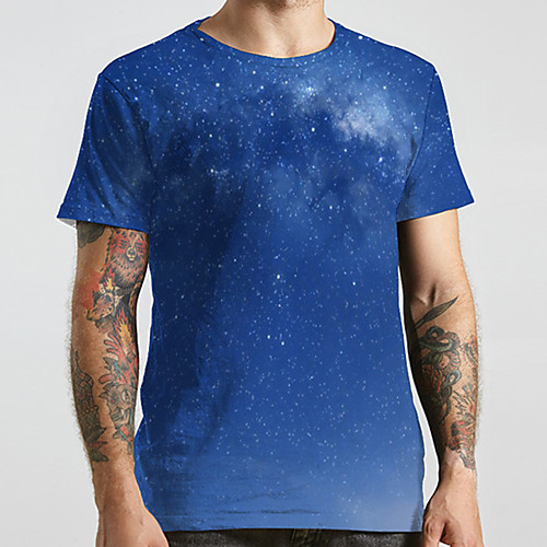 Men's Unisex Tee T shirt 3D Print Galaxy Graphic Prints Plus Size Print Short Sleeve Casual Tops Basic Designer Big and Tall Blue
Men's Unisex Tee T shirt 3D Print Galaxy Graphic Prints Plus Size Print Short Sleeve Casual Tops Basic Designer Big and Tall Blue