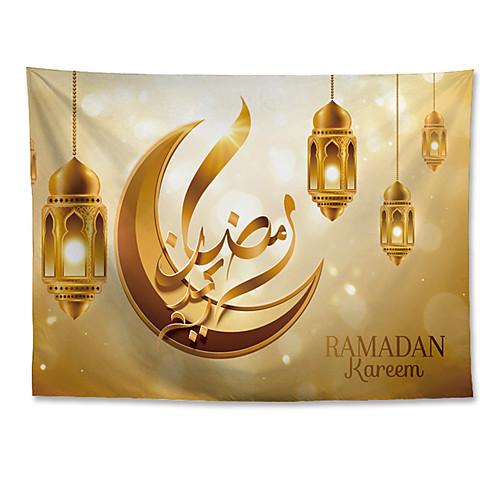 Eid Mubarak Islamic Muslim Ramadan Wall Tapestry Art Decor Blanket Curtain Hanging Home Bedroom Living Room Decoration Polyester Golden Moon Golden Lantern
Eid Mubarak Islamic Muslim Ramadan Wall Tapestry Art Decor Blanket Curtain Hanging Home Bedroom Living Room Decoration Polyester Golden Moon Golden Lantern