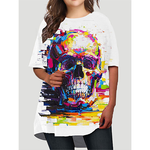 Women's Plus Size Dresses T Shirt Dress Tee Dress Short Mini Dress Half Sleeve Graphic Skull Print Basic Fall White XL XXL 3XL 4XL 5XL / Holiday
Women's Plus Size Dresses T Shirt Dress Tee Dress Short Mini Dress Half Sleeve Graphic Skull Print Basic Fall White XL XXL 3XL 4XL 5XL / Holiday