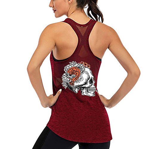 Women's Yoga Top Racerback Patchwork Skull Dark Grey Black Purple Burgundy Dark Green Mesh Cotton Fitness Gym Workout Running Tank Top T Shirt Sport Activewear Lightweight Breathable Quick Dry
Women's Yoga Top Racerback Patchwork Skull Dark Grey Black Purple Burgundy Dark Green Mesh Cotton Fitness Gym Workout Running Tank Top T Shirt Sport Activewear Lightweight Breathable Quick Dry