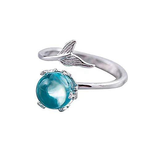 silver mermaid ring adjustable open ring & blue crystal hypoallergenic ring for women girl
silver mermaid ring adjustable open ring & blue crystal hypoallergenic ring for women girl