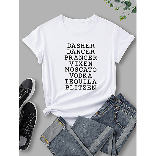 Women's T shirt Graphic Print Round Neck Tops 100% Cotton Basic Basic Top White Black Blue
Women's T shirt Graphic Print Round Neck Tops 100% Cotton Basic Basic Top White Black Blue