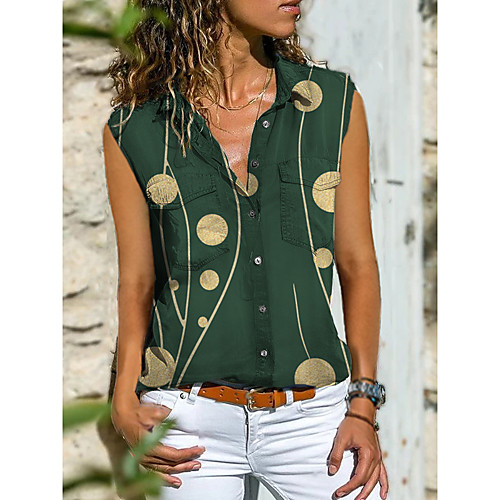 Women's Blouse Shirt Polka Dot Graphic Button Print Shirt Collar Tops Casual Streetwear Basic Top Black Blue Green
Women's Blouse Shirt Polka Dot Graphic Button Print Shirt Collar Tops Casual Streetwear Basic Top Black Blue Green