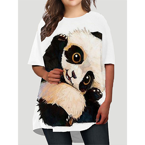 Women's Plus Size Graphic Panda Animal Print Basic Half Sleeve Fall Short Mini Dress T Shirt Dress Tee Dress White
Women's Plus Size Graphic Panda Animal Print Basic Half Sleeve Fall Short Mini Dress T Shirt Dress Tee Dress White