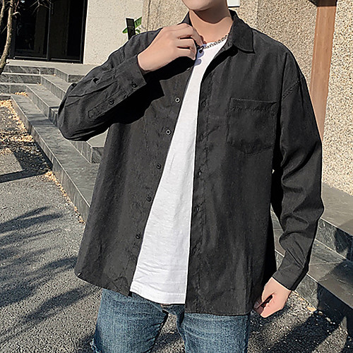 Men's Shirt Solid Colored Button-Down Long Sleeve Casual Tops Casual Comfortable Black Gray
Men's Shirt Solid Colored Button-Down Long Sleeve Casual Tops Casual Comfortable Black Gray