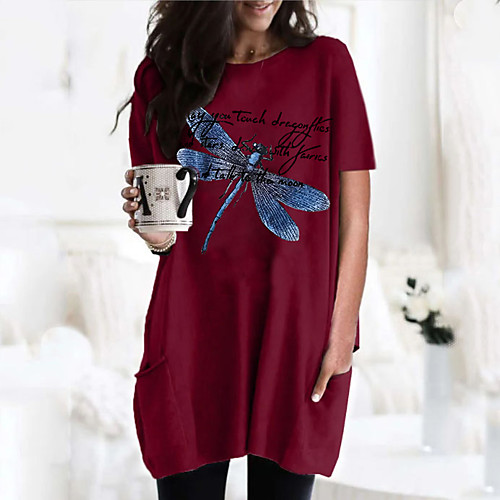 Women's T shirt Dress Graphic Round Neck Tops Basic Basic Top Black Wine Army Green
Women's T shirt Dress Graphic Round Neck Tops Basic Basic Top Black Wine Army Green