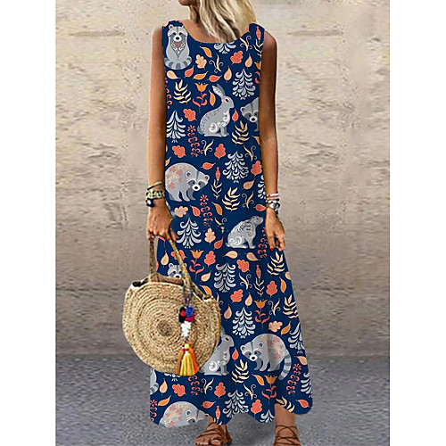 Women's Shift Dress Maxi long Dress Navy Blue Sleeveless Floral Animal Print Spring Summer Round Neck Casual 2021 S M L XL XXL 3XL
Women's Shift Dress Maxi long Dress Navy Blue Sleeveless Floral Animal Print Spring Summer Round Neck Casual 2021 S M L XL XXL 3XL