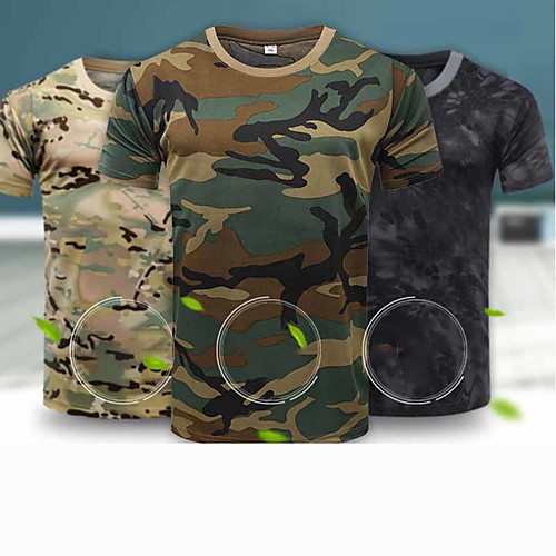 Men's Hunting T-shirt Tee shirt Camouflage Hunting T-shirt Military Tactical Shirt Camo Short Sleeve Outdoor Summer Ventilation Fast Dry Quick Dry Breathable Top Polyester Camping / Hiking Hunting
Men's Hunting T-shirt Tee shirt Camouflage Hunting T-shirt Military Tactical Shirt Camo Short Sleeve Outdoor Summer Ventilation Fast Dry Quick Dry Breathable Top Polyester Camping / Hiking Hunting