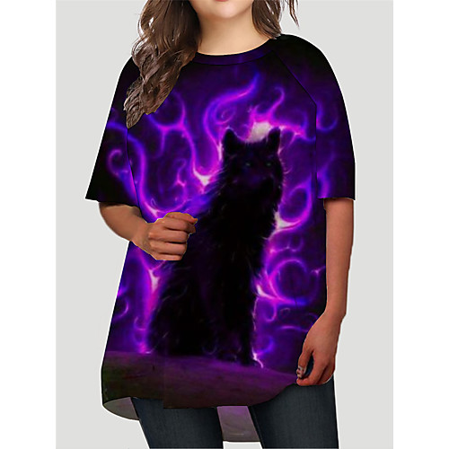 Women's Plus Size Dresses T Shirt Dress Tee Dress Short Mini Dress Half Sleeve Cat Graphic Animal Print Basic Fall Purple XL XXL 3XL 4XL 5XL / Holiday
Women's Plus Size Dresses T Shirt Dress Tee Dress Short Mini Dress Half Sleeve Cat Graphic Animal Print Basic Fall Purple XL XXL 3XL 4XL 5XL / Holiday