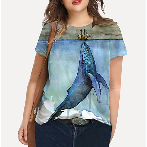Women's Plus Size Print Graphic Animal T shirt Large Size Crewneck Short Sleeve Basic Tops XL XXL 3XL Blue Yellow Big Size
Women's Plus Size Print Graphic Animal T shirt Large Size Crewneck Short Sleeve Basic Tops XL XXL 3XL Blue Yellow Big Size