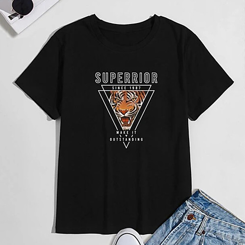 Men's Tee T shirt Hot Stamping Graphic Prints Tiger Animal Print Short Sleeve Casual Tops 100% Cotton Basic Designer Big and Tall Black
Men's Tee T shirt Hot Stamping Graphic Prints Tiger Animal Print Short Sleeve Casual Tops 100% Cotton Basic Designer Big and Tall Black