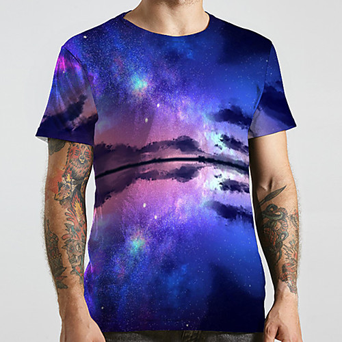 Men's Unisex Tee T shirt 3D Print Galaxy Graphic Prints Plus Size Print Short Sleeve Casual Tops Basic Designer Big and Tall Blue
Men's Unisex Tee T shirt 3D Print Galaxy Graphic Prints Plus Size Print Short Sleeve Casual Tops Basic Designer Big and Tall Blue
