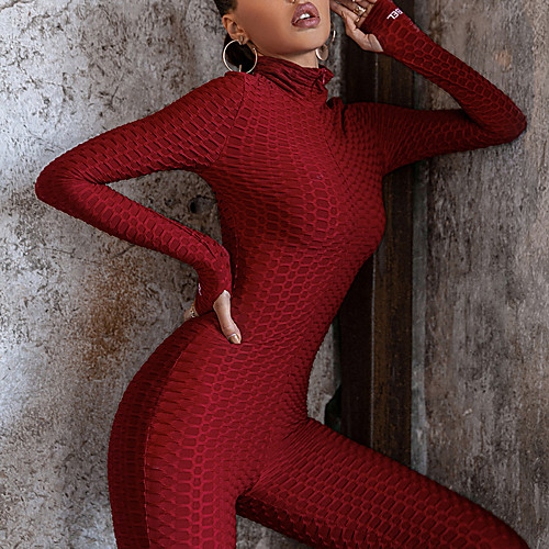 Women's Bodysuit Zentai Jumpsuit Plain Long Sleeve High Neck Tops Basic Streetwear Basic Top Red
Women's Bodysuit Zentai Jumpsuit Plain Long Sleeve High Neck Tops Basic Streetwear Basic Top Red