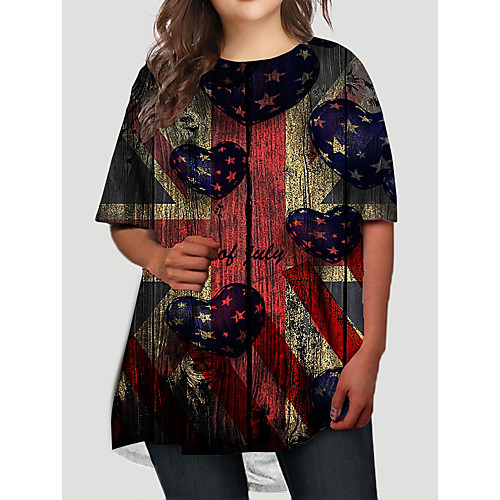 Women's Plus Size Dresses T Shirt Dress Tee Dress Short Mini Dress Half Sleeve Graphic Flag Print Basic Fall Black XL XXL 3XL 4XL 5XL / Holiday
Women's Plus Size Dresses T Shirt Dress Tee Dress Short Mini Dress Half Sleeve Graphic Flag Print Basic Fall Black XL XXL 3XL 4XL 5XL / Holiday