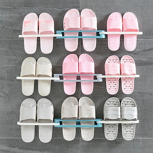 3 in 1 Shoes Rack PP Sandals Slippers Hanger Wall Mounted Folding Adhesive Towel Storage Shelf for Home Bathroom Storage Tool
3 in 1 Shoes Rack PP Sandals Slippers Hanger Wall Mounted Folding Adhesive Towel Storage Shelf for Home Bathroom Storage Tool