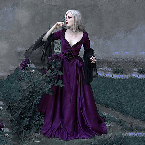 Vintage Inspired Dress Women's Costume Black / Purple / Red Vintage Cosplay Party / Cocktail 3/4 Length Sleeve
Vintage Inspired Dress Women's Costume Black / Purple / Red Vintage Cosplay Party / Cocktail 3/4 Length Sleeve