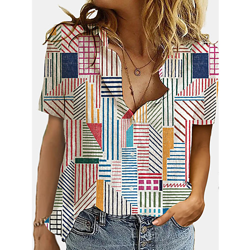 Women's Blouse Shirt Striped Graphic Print Shirt Collar Tops Basic Streetwear Basic Top Red Green
Women's Blouse Shirt Striped Graphic Print Shirt Collar Tops Basic Streetwear Basic Top Red Green