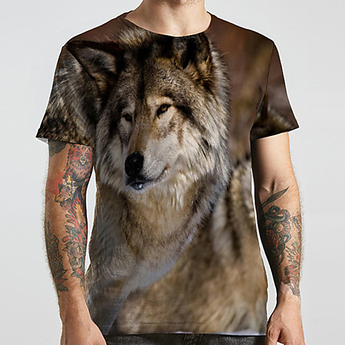 Men's Unisex Tee T shirt 3D Print Graphic Prints Wolf Plus Size Print Short Sleeve Casual Tops Basic Designer Big and Tall Brown
Men's Unisex Tee T shirt 3D Print Graphic Prints Wolf Plus Size Print Short Sleeve Casual Tops Basic Designer Big and Tall Brown