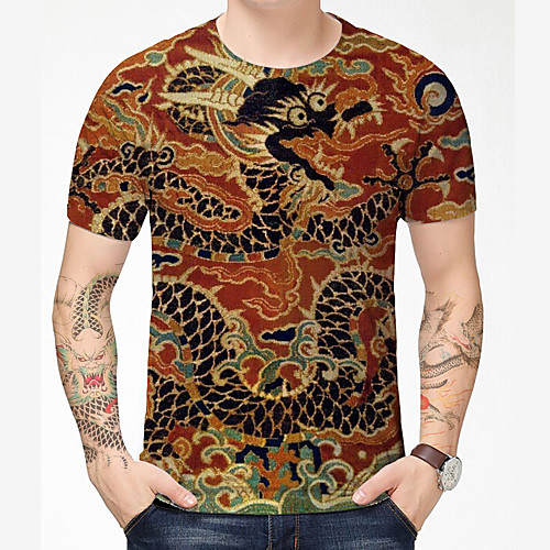 Men's T shirt 3D Print Dragon Graphic Graphic Prints 3D Print Short Sleeve Daily Tops Chinese Style Casual Orange
Men's T shirt 3D Print Dragon Graphic Graphic Prints 3D Print Short Sleeve Daily Tops Chinese Style Casual Orange