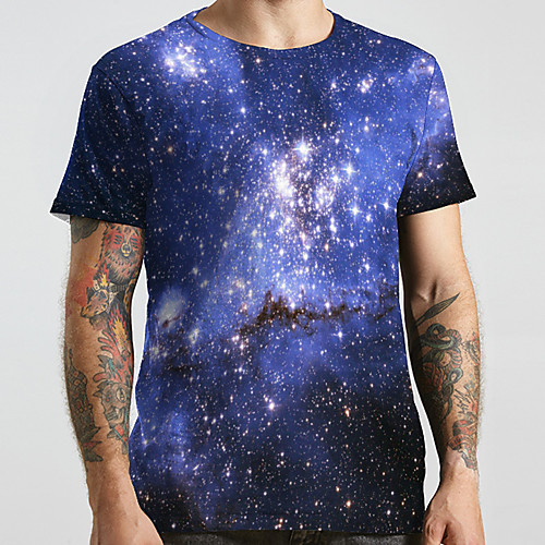Men's Unisex Tee T shirt 3D Print Galaxy Graphic Prints Plus Size Print Short Sleeve Casual Tops Basic Designer Big and Tall Blue
Men's Unisex Tee T shirt 3D Print Galaxy Graphic Prints Plus Size Print Short Sleeve Casual Tops Basic Designer Big and Tall Blue