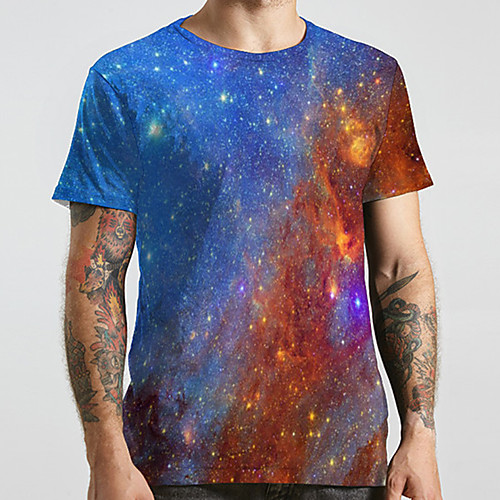 Men's Unisex Tee T shirt 3D Print Galaxy Graphic Prints Plus Size Print Short Sleeve Casual Tops Basic Designer Big and Tall Blue
Men's Unisex Tee T shirt 3D Print Galaxy Graphic Prints Plus Size Print Short Sleeve Casual Tops Basic Designer Big and Tall Blue