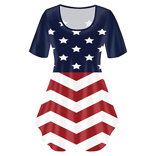 Women's Plus Size Print Graphic Flag T shirt Large Size Crewneck Short Sleeve Basic Tops XL XXL 3XL Blue Big Size
Women's Plus Size Print Graphic Flag T shirt Large Size Crewneck Short Sleeve Basic Tops XL XXL 3XL Blue Big Size
