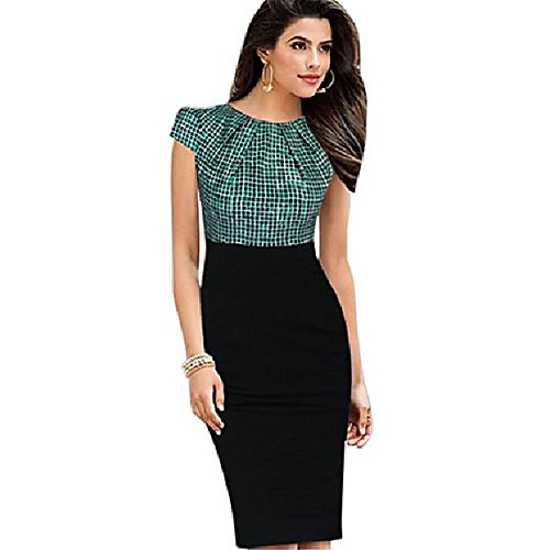 womens printed ruffles neck ol pencil wear to work office career dress - green - small
womens printed ruffles neck ol pencil wear to work office career dress - green - small