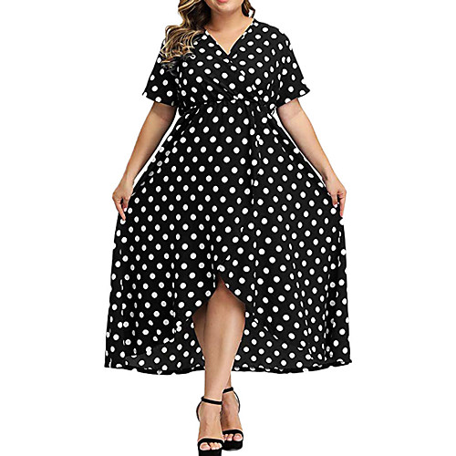 Women's Plus Size Dresses Swing Dress Maxi long Dress Short Sleeve Polka Dot Ruffle Wrap V Neck Summer XL XXL XXXL 4XL 5XL
Women's Plus Size Dresses Swing Dress Maxi long Dress Short Sleeve Polka Dot Ruffle Wrap V Neck Summer XL XXL XXXL 4XL 5XL
