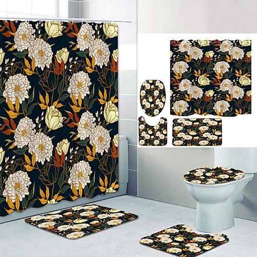 White Peony Digital Printing Four-piece Set Shower Curtains and Hooks Modern Polyester Machine Made Waterproof Bathroom
White Peony Digital Printing Four-piece Set Shower Curtains and Hooks Modern Polyester Machine Made Waterproof Bathroom