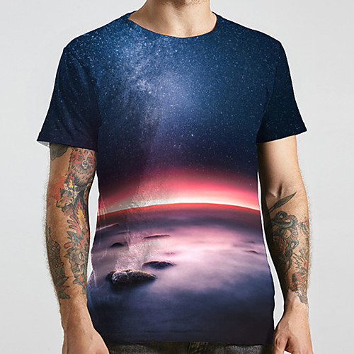 Men's Unisex Tee T shirt 3D Print Galaxy Graphic Prints Plus Size Print Short Sleeve Casual Tops Basic Designer Big and Tall Blue
Men's Unisex Tee T shirt 3D Print Galaxy Graphic Prints Plus Size Print Short Sleeve Casual Tops Basic Designer Big and Tall Blue