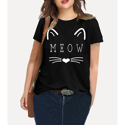 Women's Plus Size Print Cat Graphic Animal T shirt Large Size Crewneck Short Sleeve Basic Tops XL XXL 3XL White Black Big Size
Women's Plus Size Print Cat Graphic Animal T shirt Large Size Crewneck Short Sleeve Basic Tops XL XXL 3XL White Black Big Size