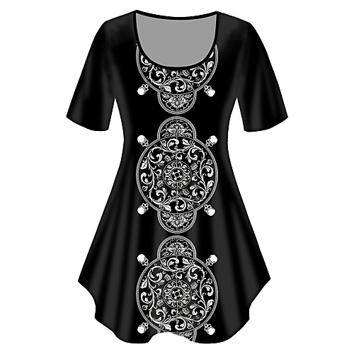 Women's Plus Size Print Floral Graphic Tribal T shirt Large Size Crewneck Short Sleeve Basic Tops XL XXL 3XL Black Big Size
Women's Plus Size Print Floral Graphic Tribal T shirt Large Size Crewneck Short Sleeve Basic Tops XL XXL 3XL Black Big Size