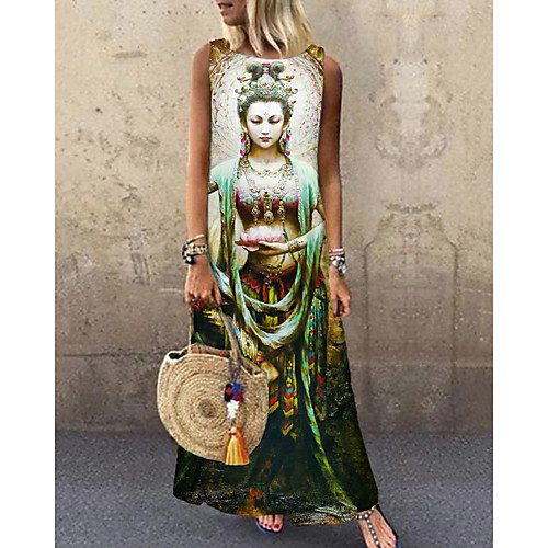 Women's Shift Dress Maxi long Dress Green Sleeveless Print Color Block Print Spring Summer Round Neck Casual 2021 S M L XL XXL 3XL
Women's Shift Dress Maxi long Dress Green Sleeveless Print Color Block Print Spring Summer Round Neck Casual 2021 S M L XL XXL 3XL