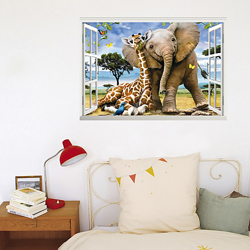 3D Fake Window New Wall Stickers Friendly Elephant And Giraffe Home Corridor Background Decoration Can Be Removed Stickers
3D Fake Window New Wall Stickers Friendly Elephant And Giraffe Home Corridor Background Decoration Can Be Removed Stickers