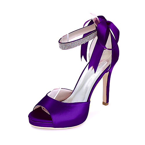 Women's Wedding Shoes Stiletto Heel Open Toe Satin Sparkling Glitter Ribbon Tie Solid Colored White Black Purple
Women's Wedding Shoes Stiletto Heel Open Toe Satin Sparkling Glitter Ribbon Tie Solid Colored White Black Purple