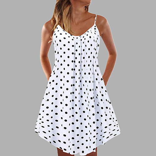 Women's Strap Dress Knee Length Dress Multicolor_1 White Black Sleeveless Floral Polka Dot Print Spring Summer Casual 2021 S M L XL XXL
Women's Strap Dress Knee Length Dress Multicolor_1 White Black Sleeveless Floral Polka Dot Print Spring Summer Casual 2021 S M L XL XXL
