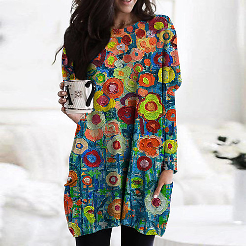 Women's Shift Dress Short Mini Dress Blue Purple Green Dark Green Dark Blue Long Sleeve Floral Color Block Print Fall Spring Round Neck Casual 2021 S M L XL XXL 3XL
Women's Shift Dress Short Mini Dress Blue Purple Green Dark Green Dark Blue Long Sleeve Floral Color Block Print Fall Spring Round Neck Casual 2021 S M L XL XXL 3XL