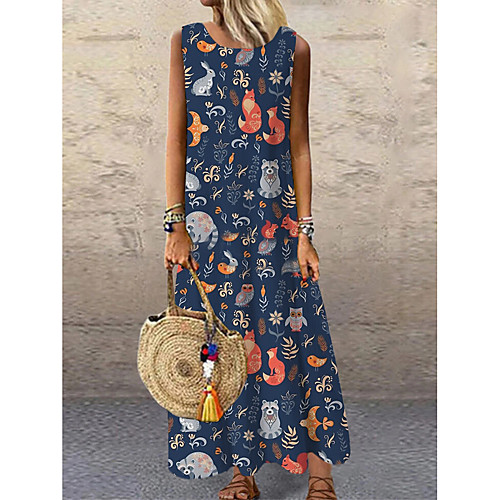 Women's Shift Dress Maxi long Dress Navy Blue Sleeveless Floral Animal Print Spring Summer Round Neck Casual 2021 S M L XL XXL 3XL
Women's Shift Dress Maxi long Dress Navy Blue Sleeveless Floral Animal Print Spring Summer Round Neck Casual 2021 S M L XL XXL 3XL