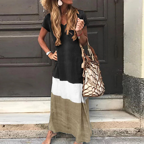 Women's T Shirt Dress Tee Dress Maxi long Dress Blue Red Yellow Black Gray Short Sleeve Color Block Patchwork Spring Summer Round Neck Casual 2021 S M L XL XXL 3XL 4XL 5XL / Plus Size / Loose
Women's T Shirt Dress Tee Dress Maxi long Dress Blue Red Yellow Black Gray Short Sleeve Color Block Patchwork Spring Summer Round Neck Casual 2021 S M L XL XXL 3XL 4XL 5XL / Plus Size / Loose