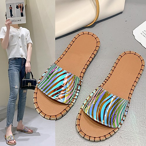 Women's Slippers & Flip-Flops Flat Heel Round Toe PU Striped Leopard Leopard Blue
Women's Slippers & Flip-Flops Flat Heel Round Toe PU Striped Leopard Leopard Blue