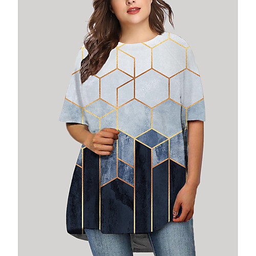 Women's Plus Size Dresses T Shirt Dress Tee Dress Short Mini Dress Half Sleeve Graphic Geometry Print Basic Fall White XL XXL 3XL 4XL 5XL / Holiday
Women's Plus Size Dresses T Shirt Dress Tee Dress Short Mini Dress Half Sleeve Graphic Geometry Print Basic Fall White XL XXL 3XL 4XL 5XL / Holiday