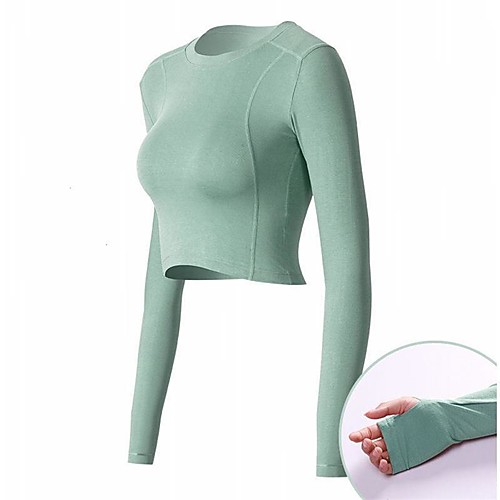 Women's Crop Top Tee / T-shirt Crop Top Crew Neck Spandex Solid Color Sport Athleisure T Shirt Top Long Sleeve Quick Dry Breathable Soft Comfortable Everyday Use Casual Daily Outdoor
Women's Crop Top Tee / T-shirt Crop Top Crew Neck Spandex Solid Color Sport Athleisure T Shirt Top Long Sleeve Quick Dry Breathable Soft Comfortable Everyday Use Casual Daily Outdoor