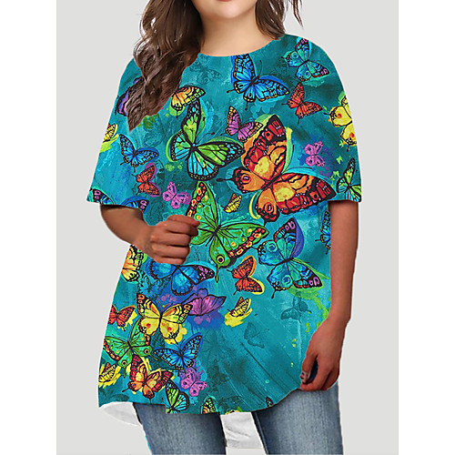 Women's Plus Size Dresses T Shirt Dress Tee Dress Short Mini Dress Half Sleeve Graphic Butterfly Animal Print Basic Fall Green Gray XL XXL 3XL 4XL 5XL / Holiday
Women's Plus Size Dresses T Shirt Dress Tee Dress Short Mini Dress Half Sleeve Graphic Butterfly Animal Print Basic Fall Green Gray XL XXL 3XL 4XL 5XL / Holiday