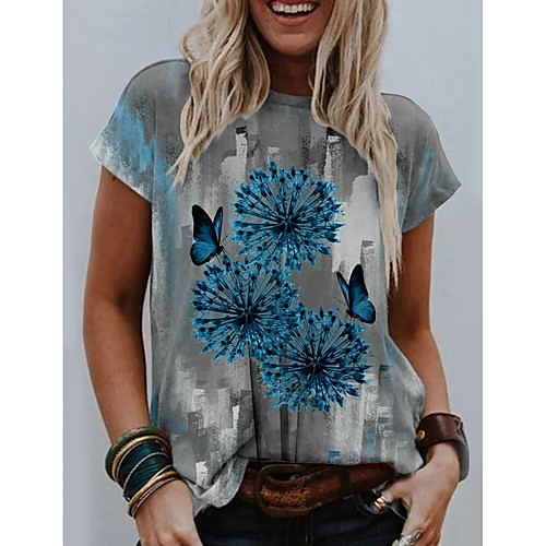 Women's Floral Theme T shirt Graphic Dandelion Print Round Neck Tops Basic Basic Top Blue Red
Women's Floral Theme T shirt Graphic Dandelion Print Round Neck Tops Basic Basic Top Blue Red